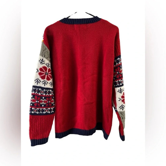 Red white and blue button up sweater cardigan - Picture 4 of 4